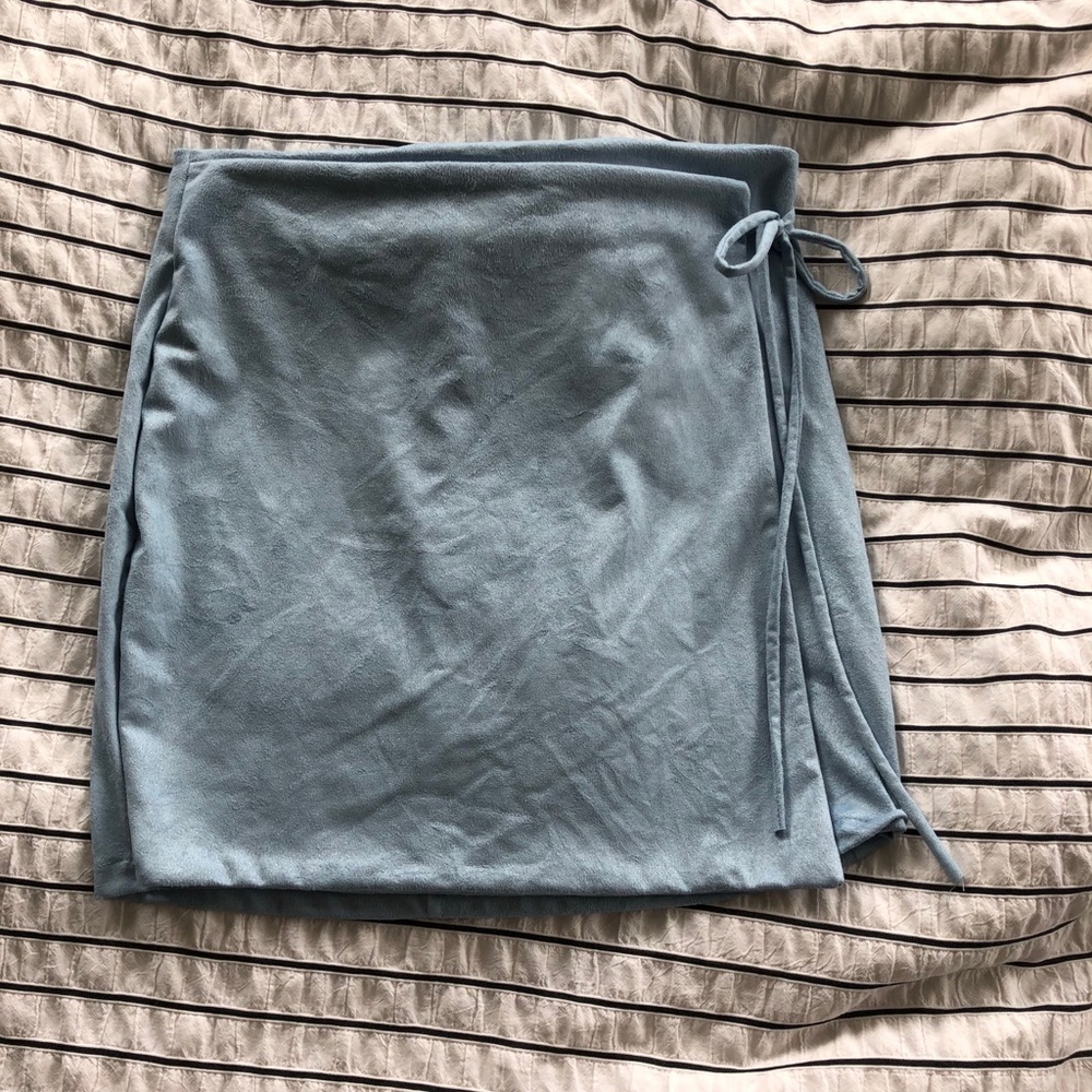 Suede wrap skirt